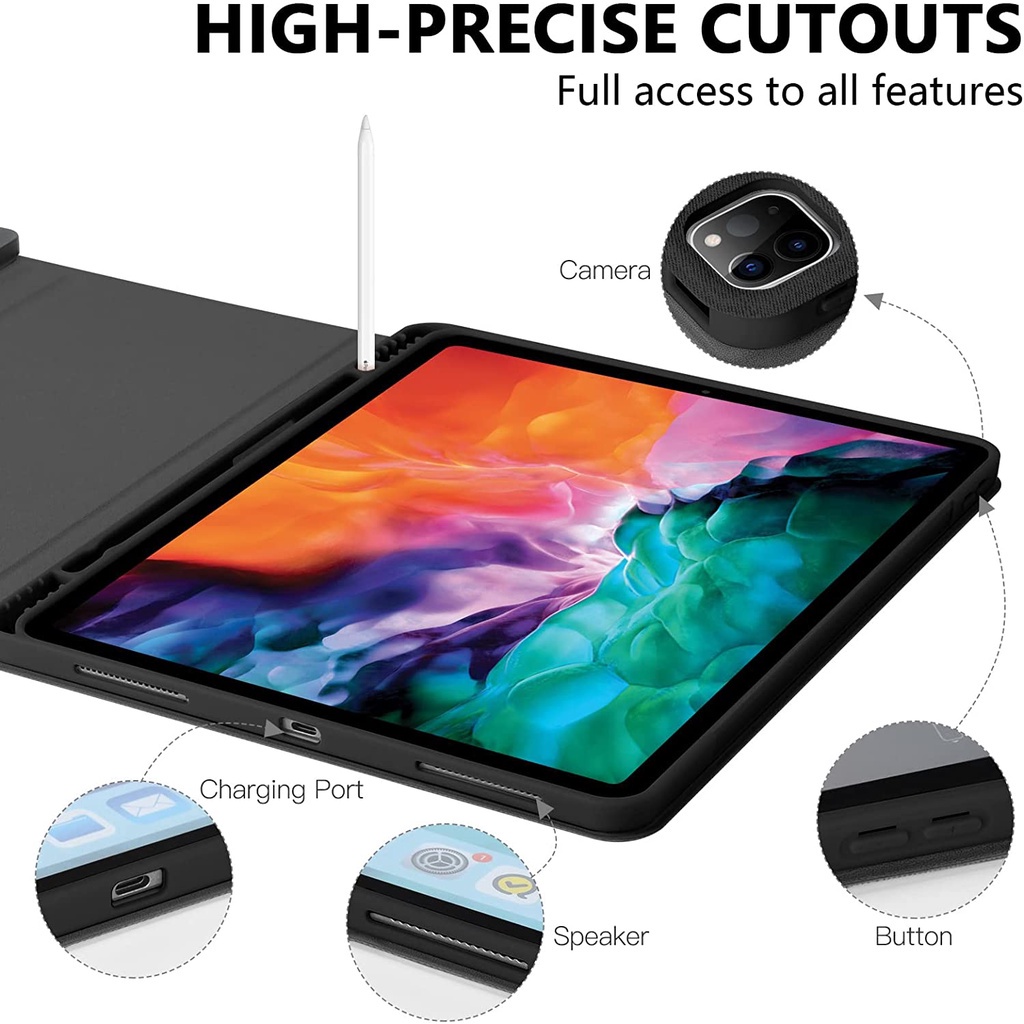 Bao Da Máy Tính Bảng Có Bàn Phím Từ Tính Và Ngăn Đựng Bút Cho iPad Pro 12.9 inch 2022 iPad Pro 12.9 inch 5th / 4th / 3rd