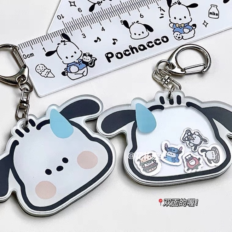 Ohaya pochacco Móc Khóa Acrylic Mặt Dây Hình Tai Nghe Lắc sinh động