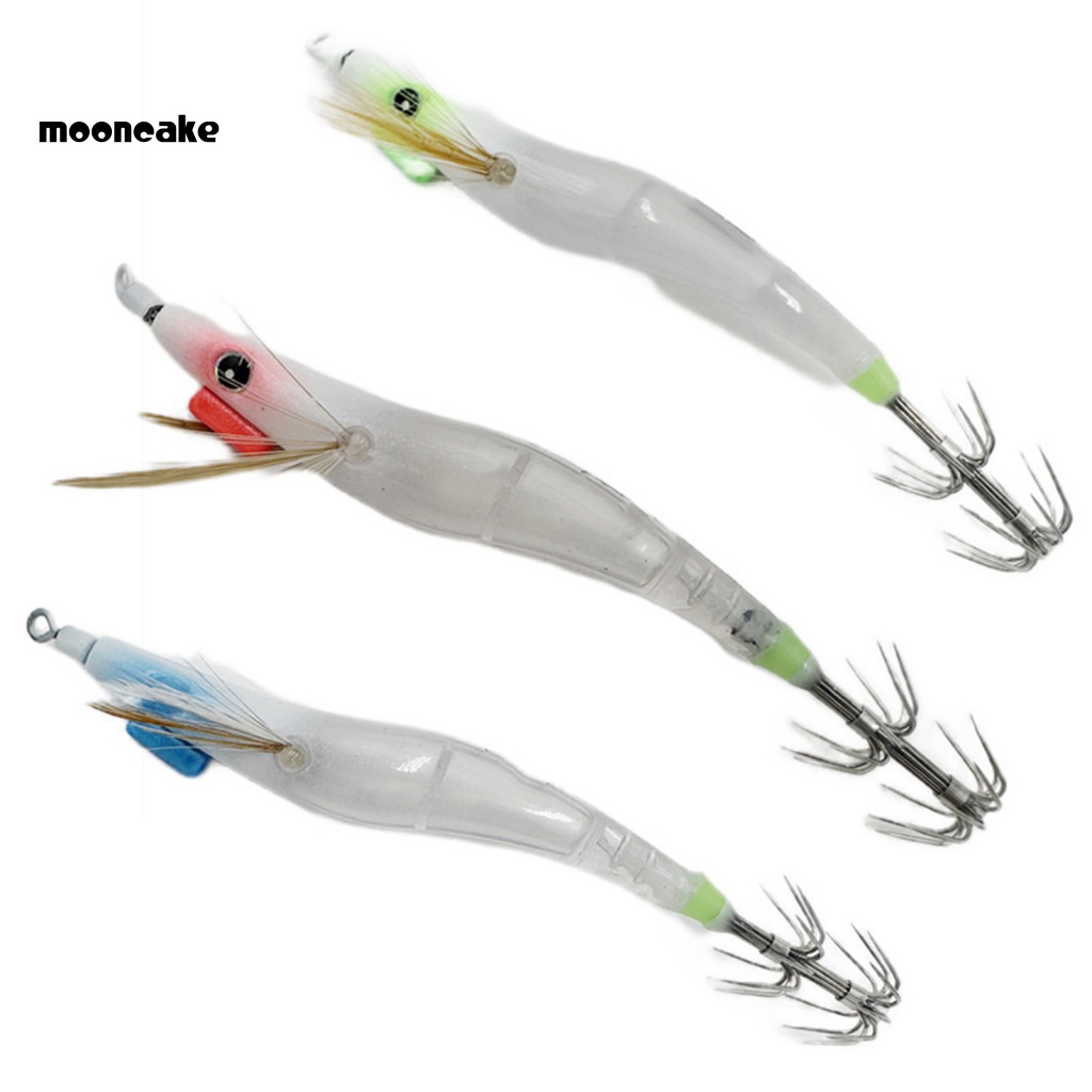 &lt; Mooncake &gt; Mồi Câu Cá Giả Hình Mực Phát Quang UV Bằng Kim Loại