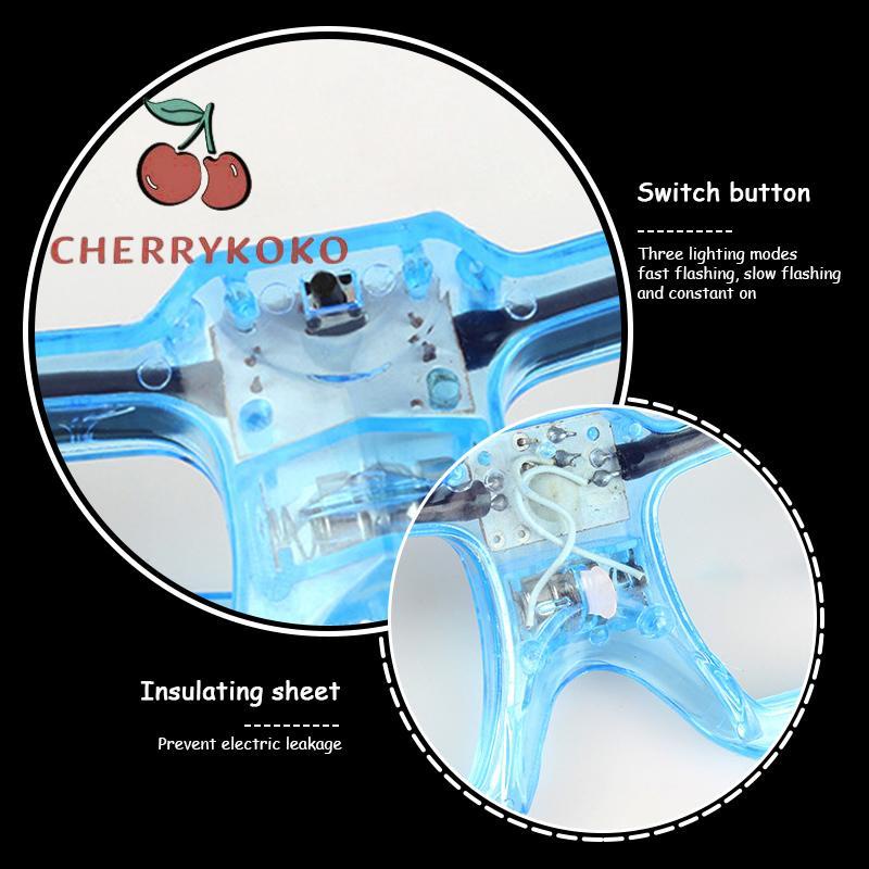 🍒🍒CHERRYKOKO Kính Mát Gắn Đèn Led Phát Sáng Nhiều Màu Sắc Vui Nhộn