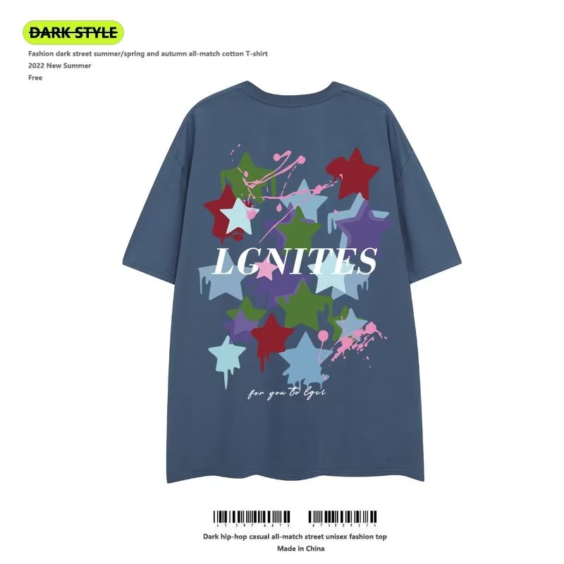 Áo Thun Ngắn Tay In Chữ Và Ngôi Sao Thời Trang Mùa Hè Dành Cho Cả Nam Và Nữ