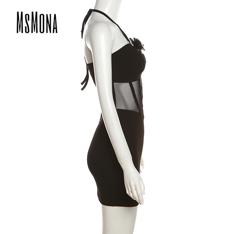 Đầm Mini Không Tay Hở Vai Màu Trơn Thời Trang 2023 Cho Nữ