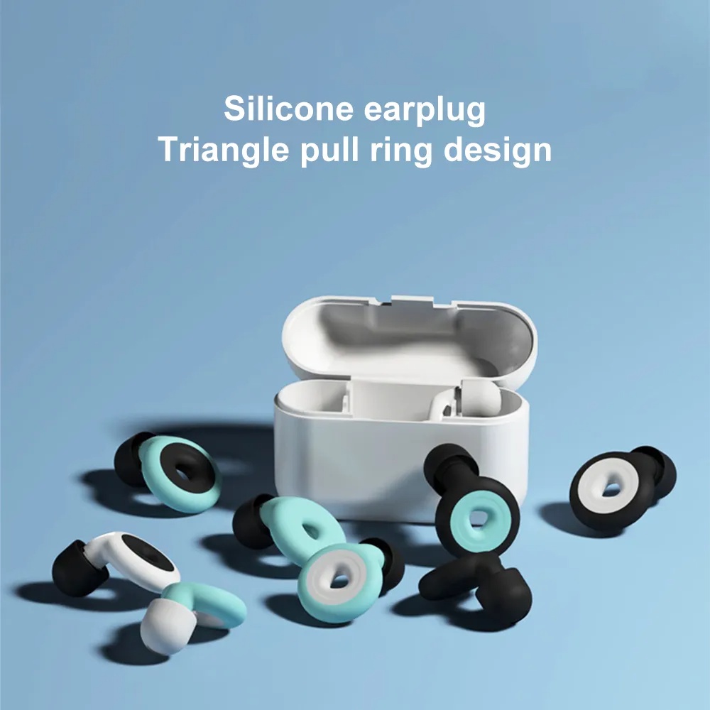 Nút Bịt Tai Chống Ồn Bằng Silicon Mềm Giúp Ngủ Ngon Tiện Dụng