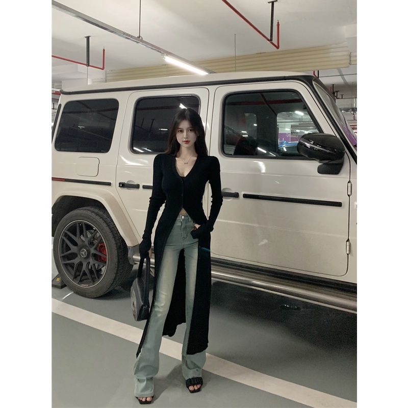 Áo Cardigan Dệt Kim Tay Dài Cổ Chữ v Phong Cách Hàn Quốc Thời Trang Xuân Hè Mới Cho Nữ