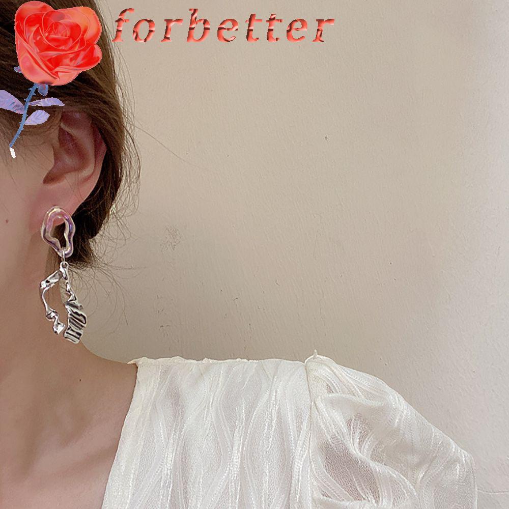 Khuyên Tai Acrylic Dáng Dài Không Đối Xứng Họa Tiết Hình Học Đơn Giản Cho Nữ