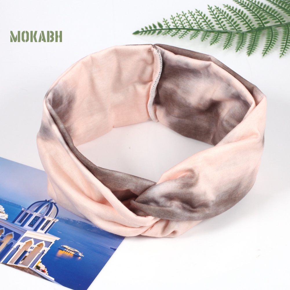 Băng Đô Họa Tiết Hoa Màu Nhuộm Phong Cách Boho Thời Trang Cho Nữ