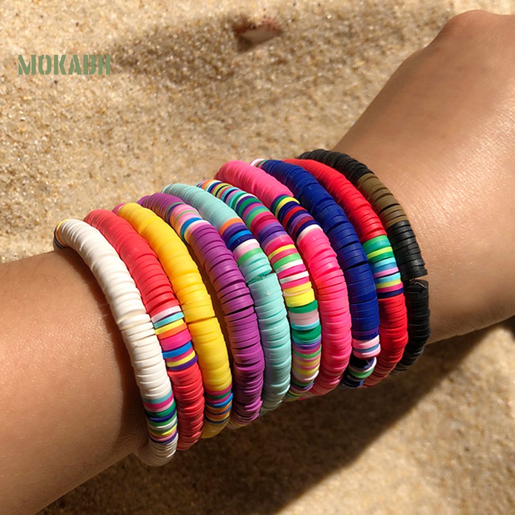 [Mok Abh] 5 / 7 Vòng Tay Chuỗi Hạt Màu Cầu Vồng Kiểu Boho