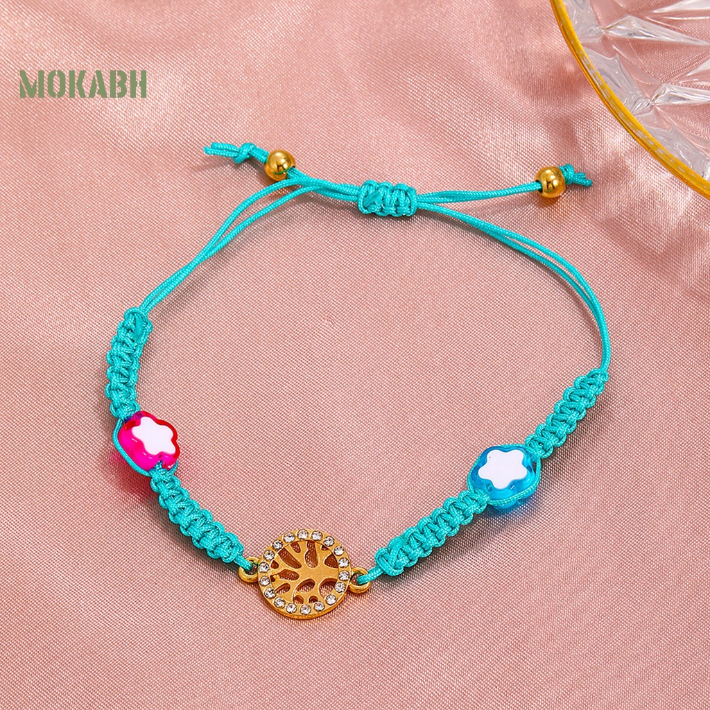 Vòng Tay Dây Bện Họa Tiết Trái Tim Vương Miện Phong Cách Bohemia