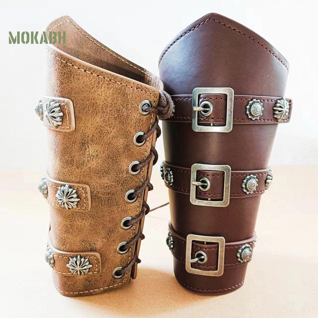 Vòng Tay Giả Da Bản Rộng Dùng Hóa Trang Lễ Hội Bảo Vệ Tay Có Thể Điều Chỉnh Cho Nam Nữ