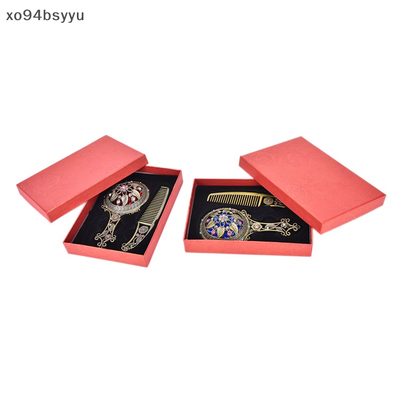 Set 2 Lược Chải Tóc Xo94Bsyu Thiết Kế Rỗng Tích Hợp Gương Tiện Dụng