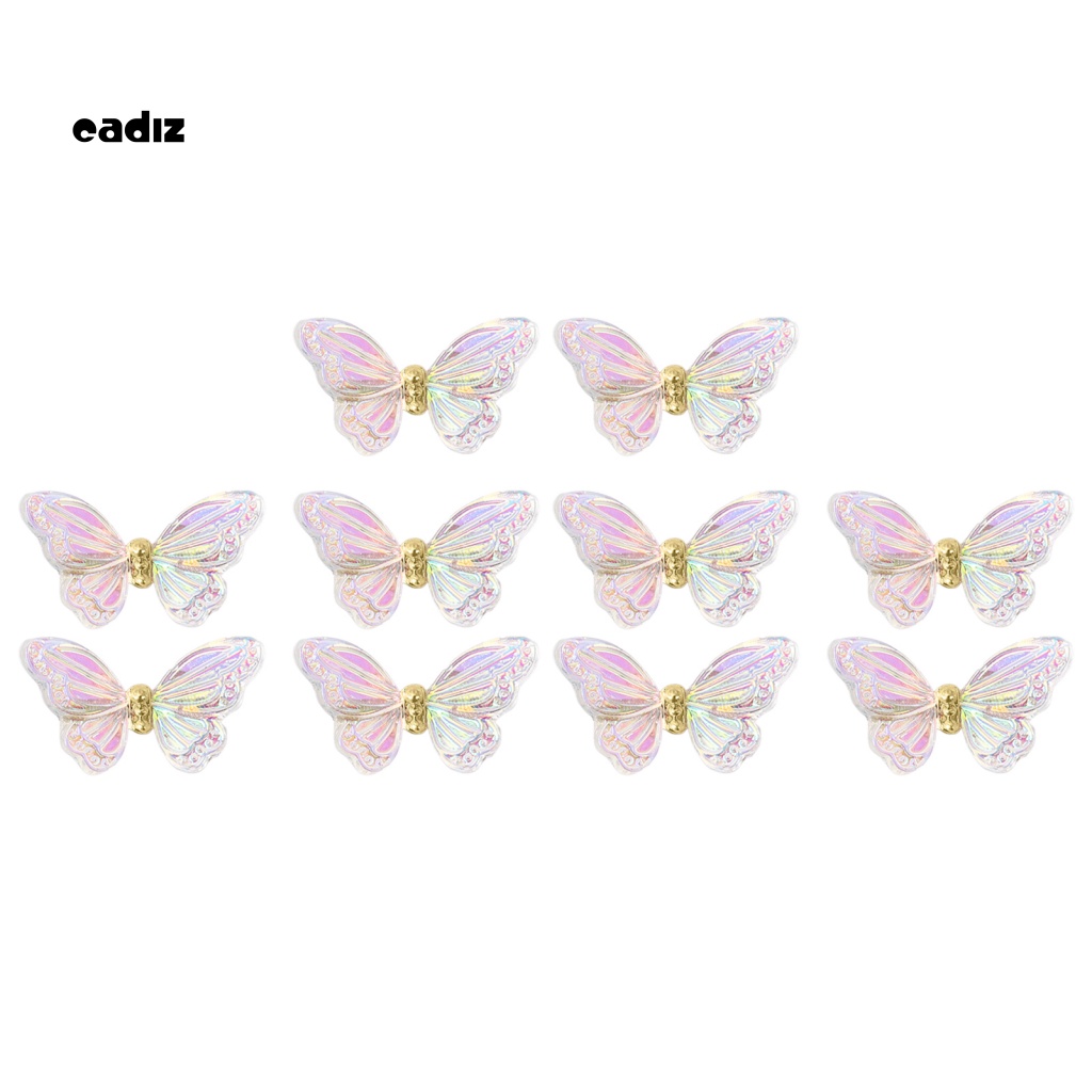 Set 10 Phụ Kiện Trang Trí Móng Tay Hình Bướm 3D Bằng Nhựa Resin DIY