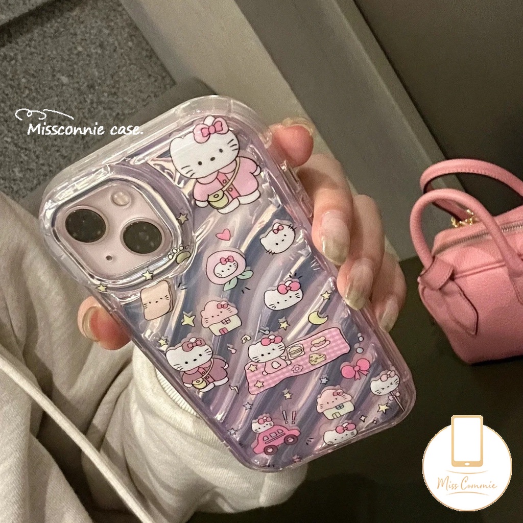 Ốp Điện Thoại Dẻo Màu Laser Hình Hello Kitty 3D Cho IPhone 11 12 13 14 Pro MAX 7 8 6 6S Plus XR X XS MAX SE 2020