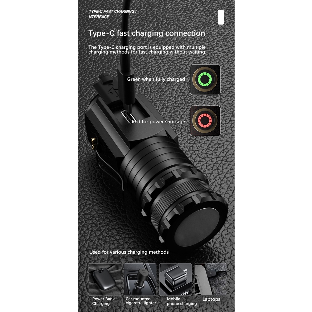 F350 Ánh Sáng Mạnh Đèn Pin Tầm Xa Sạc USB Đèn Pin Di Động Mini Siêu Sáng Ngoài Trời Đèn Kẹp Đa Chức Năng