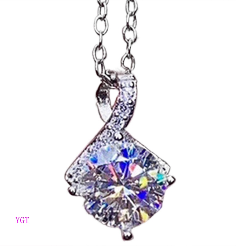 Ygt Vòng cổ Mạ Bạc Đính Đá Zircon Đơn Giản Thời Trang Dành Cho Nữ