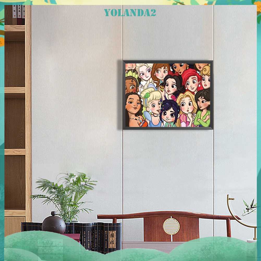 Bộ Tranh Đính Đá 5D Họa Tiết Công Chúa Hoạt Hình Độc Đáo DIY Dùng Trang Trí Nhà Cửa
