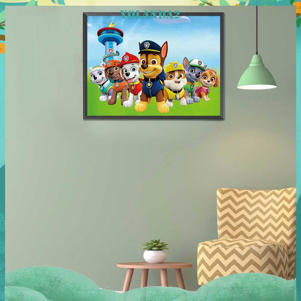 Bộ Tranh Đính Đá 5D Họa Tiết Hoạt Hình PAW Patrol Độc Đáo DIY Dùng Trang Trí Nhà Cửa