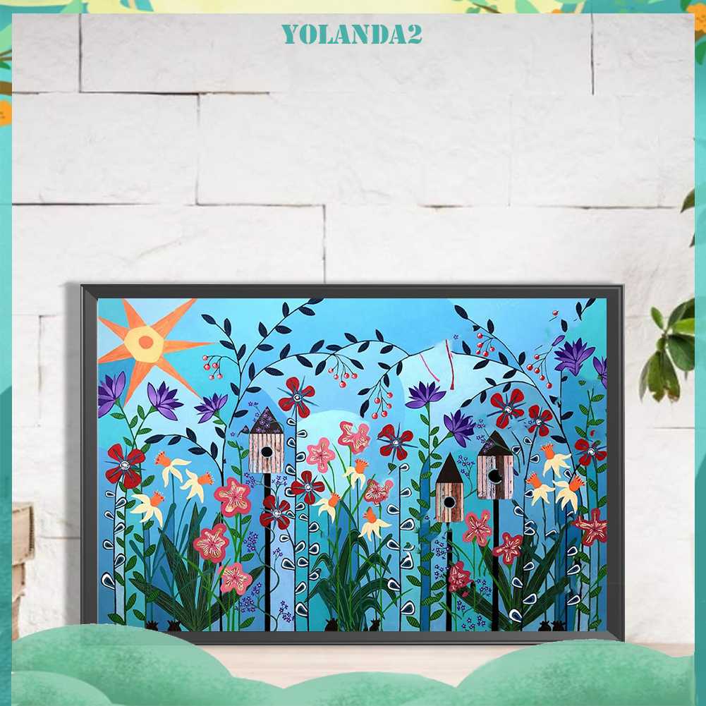 Tranh Đính Đá Kim Cương Toàn Bộ 5D DIY Hình Vẽ Hoa Trang Trí Nhà Cửa