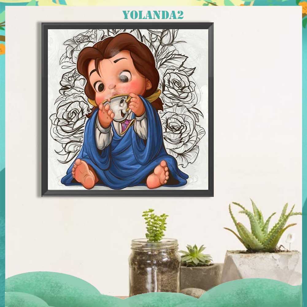 Tranh Đính Đá Kim Cương Toàn Bộ 5D DIY Hình Vẽ Công Chúa Belle