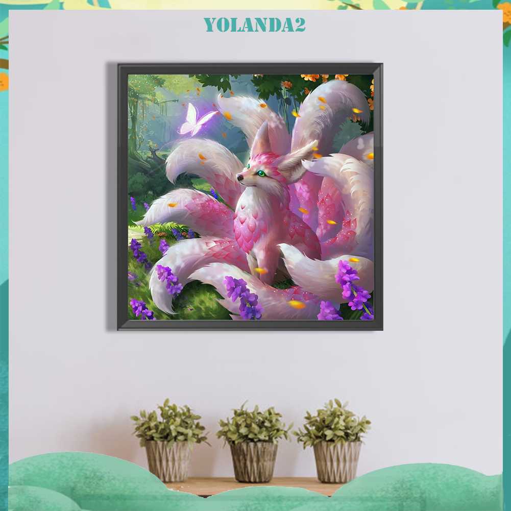 Bộ Tranh Đính Đá 5D Họa Tiết Chú Cáo Độc Đáo DIY Dùng Trang Trí Nhà Cửa