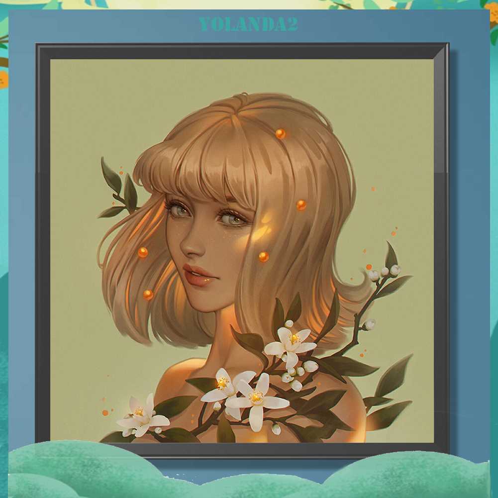 Tranh Đính Đá Kim Cương Toàn Bộ 5D DIY Hình Vẽ Cô Gái Trang Trí Nhà Cửa