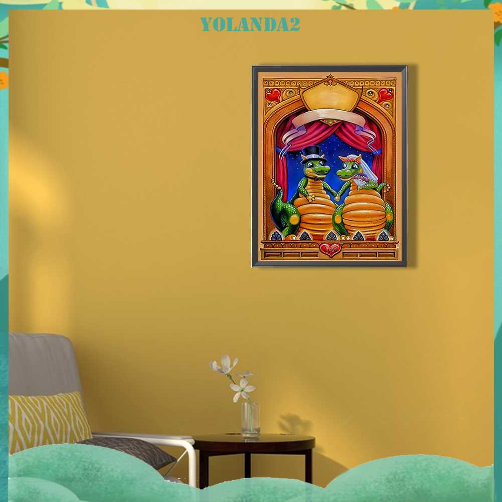 Tranh Đính Đá Kim Cương Toàn Bộ 5D DIY Hình Vẽ Khủng Long