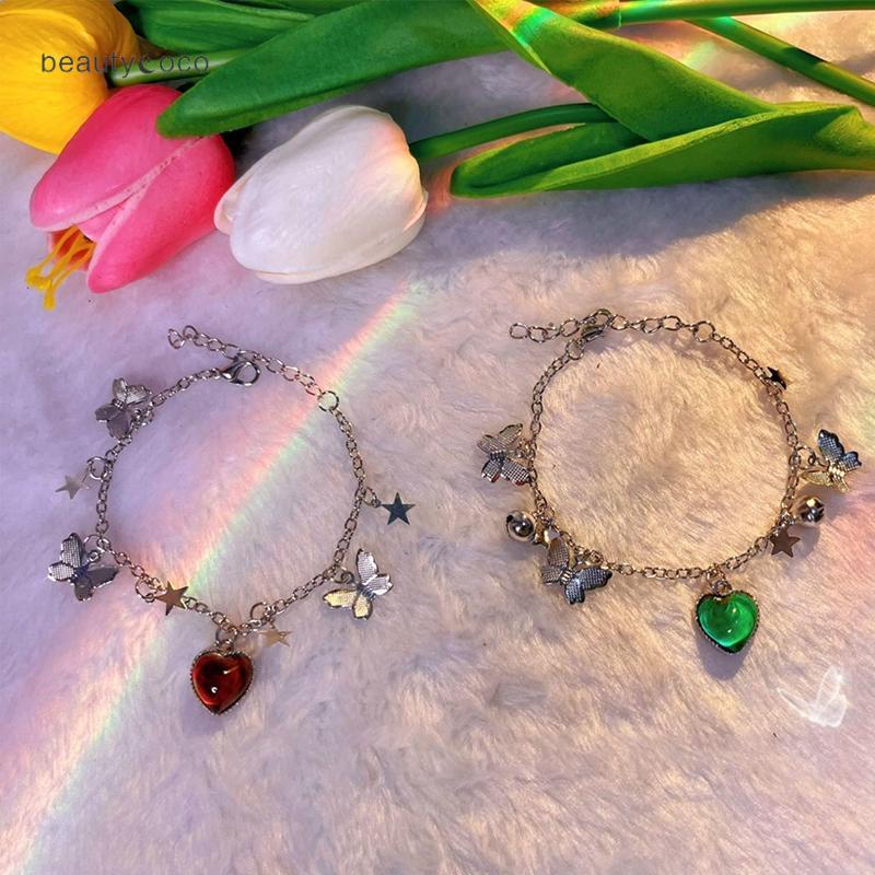 beautycoco🍊Vòng Tay Cặp Đôi Mặt Bướm Đổi Màu Theo Nhiệt Độ Thời Trang