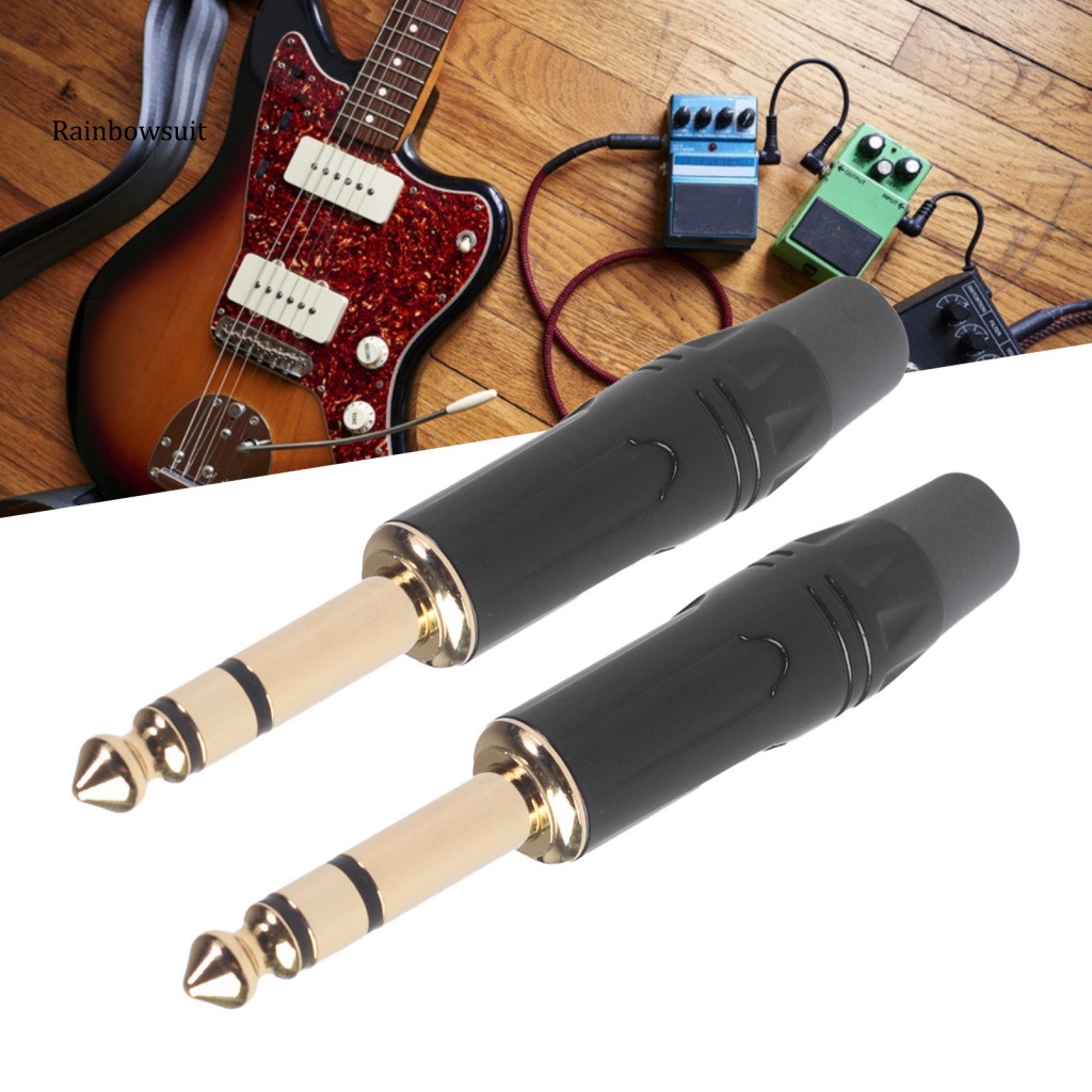 Set 10 Phích Cắm Bằng Hợp Kim Kẽm Mạ Vàng Hai Kênh 6.35mm Cho Đàn Guitar Điện DIY