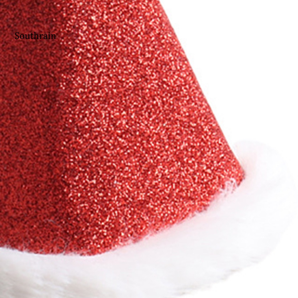 Mũ Đội Có Dây Rút Bề Mặt Bóng Lấp Lánh Trang Phục Cho Thú Cưng Chó Mèo Giáng Sinh