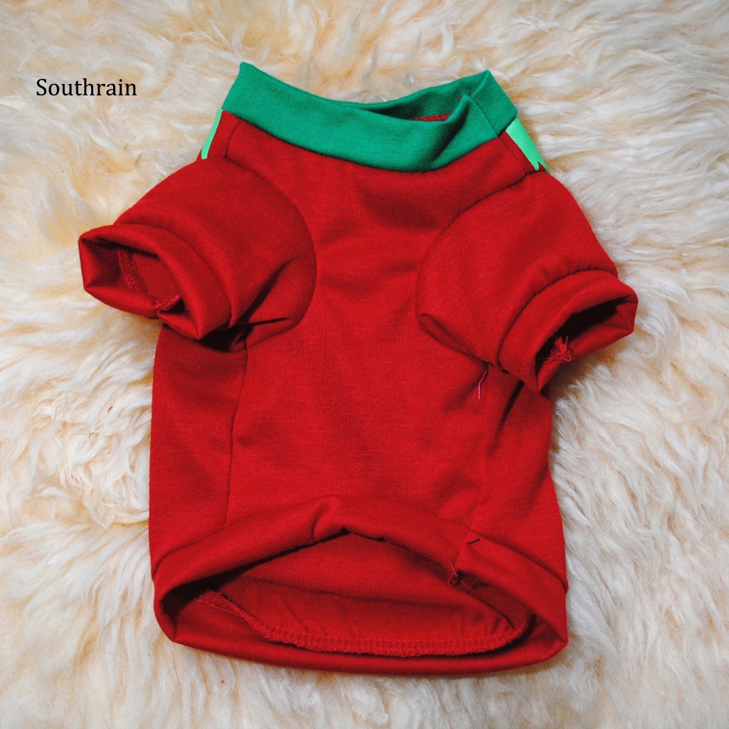 Áo Thun Giữ Ấm In Họa Tiết Giáng Sinh Bằng Vải Cotton Cho Cún Cưng