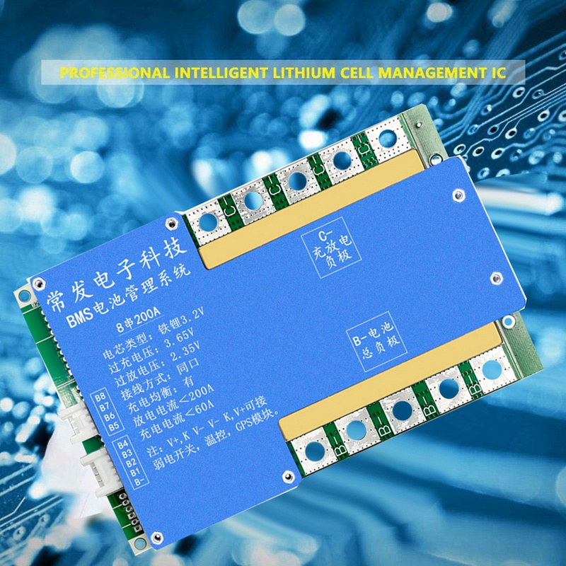 Bảng Mạch Bảo Vệ Pin Lithium 8S 24V Với Bộ Điều Khiển Nhiệt Độ Hóa BMS