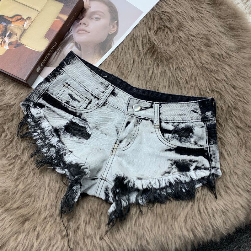 Quần Short Jean Rách Lưng Thấp Mẫu Mới 2023 Thời Trang Mùa Hè Cho Nữ