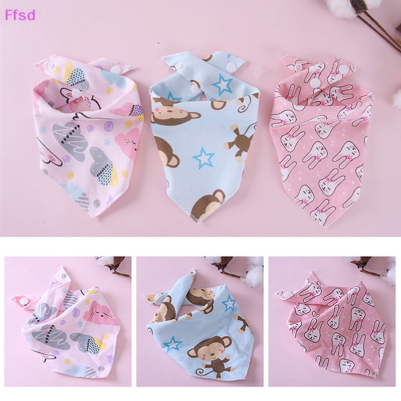 {Ffsd} Yếm Ăn Cotton Hai Lớp Hình Tam Giác Dành Cho Bé Trai Bé Gái Sơ Sinh Burp * Bán Chạy