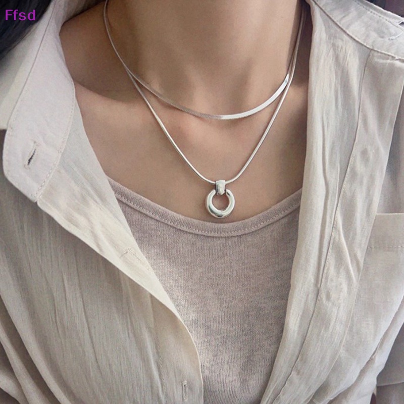 1 Vòng cổ Mặt Tròn Rỗng Đơn Giản Sáng Tạo Thời Trang Cho Nữ