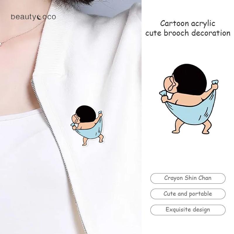 Beautycoco🍊Ghim Cài Áo Bằng Acrylic Hình Cậu Bé Bút Chì Shin-Chan Dễ Thương