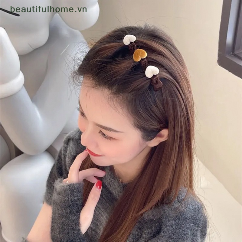 Kẹp Tóc Hình Trái Tim Hai Lớp Thời Trang Thu Đông Cho Nữ