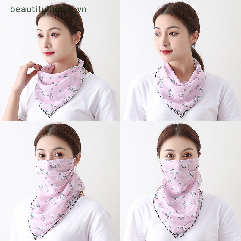 1 Khẩu Trang Chống Nắng Chống Bụi Bằng Lụa Có Móc Tai Dành Cho Nữ