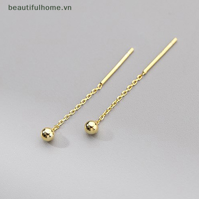 Bông Tai Dáng Dài Hình Tròn / Trái Tim Phối Tua Rua Phong Cách Hàn Quốc Thời Trang Cho Nữ