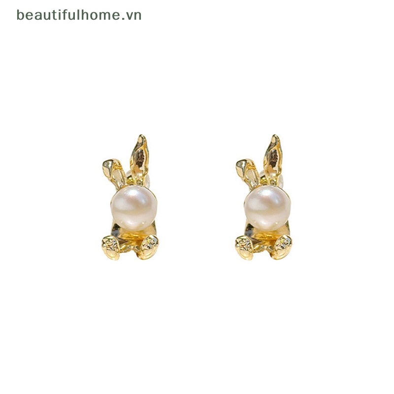 Bông Tai Hình Thỏ Đính Ngọc Trai Thời Trang Dành Cho Nữ