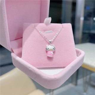Dây Chuyền Mạ Bạc 925 Mặt hello kitty