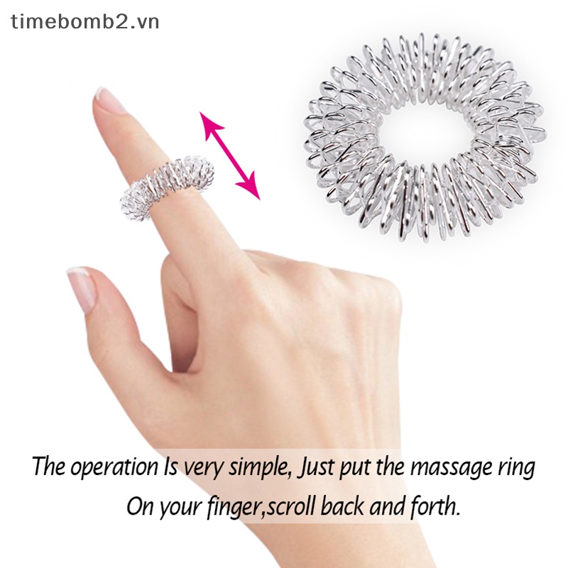 Set 10 Nhẫn Thép Không Gỉ Mát Xa Ngón Tay Giúp Thư Giãn
