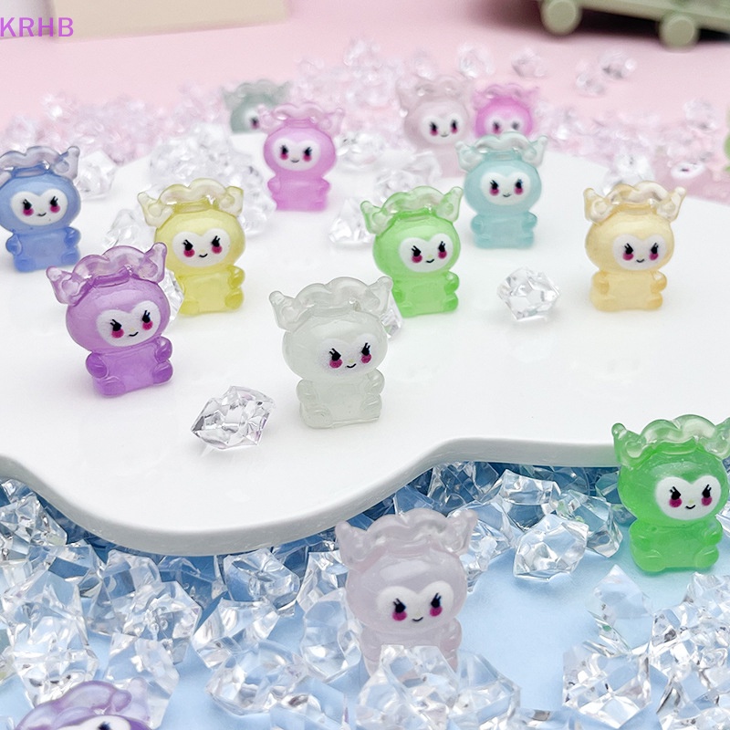 Set 10 Phụ Kiện Kẹp Tóc Hình Kem Kulomi 3D Bằng Nhựa Resin Phát Sáng DIY Mới