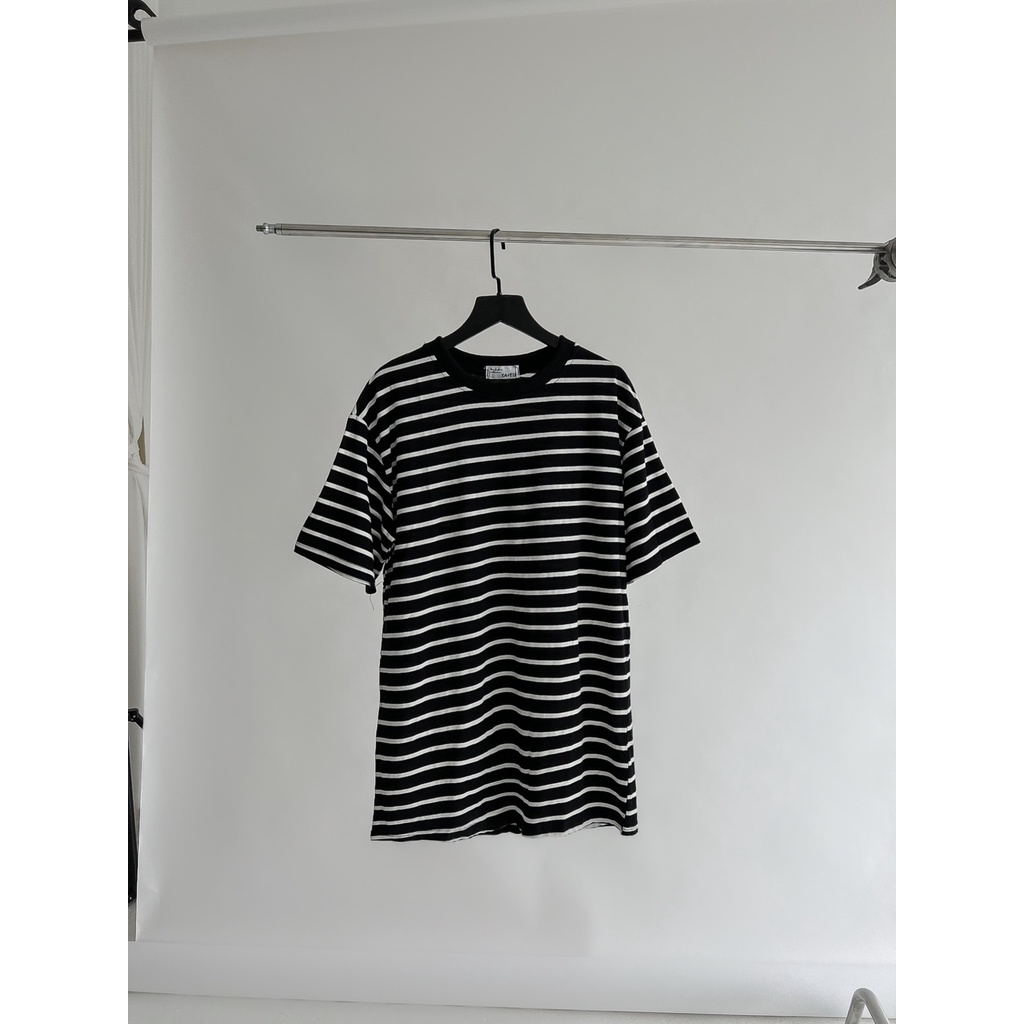 Áo thun phông chất liệu 100% cotton form rộng unisex kẻ cao cấp TSS3003