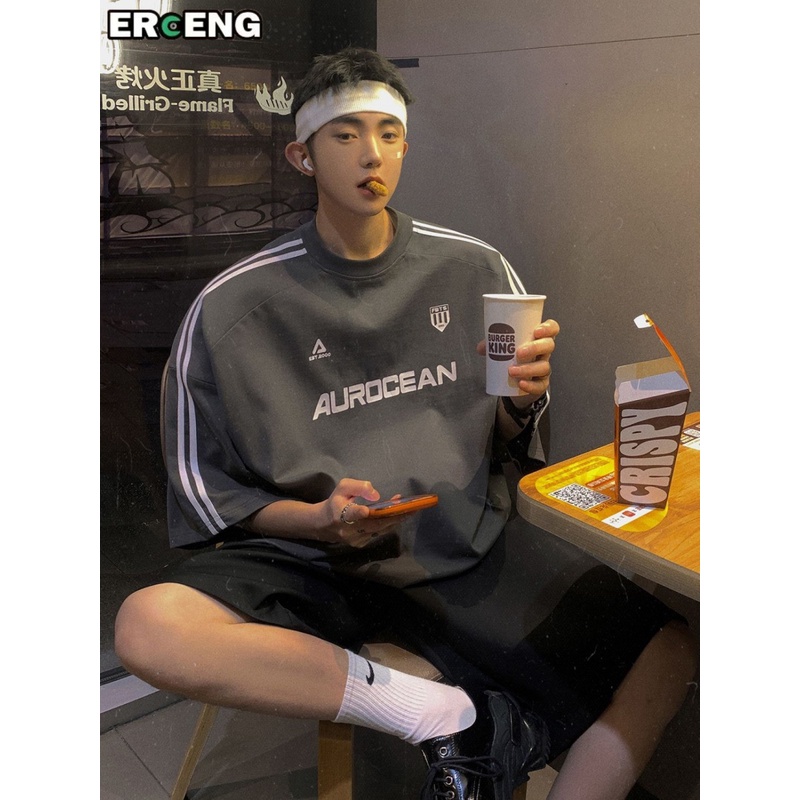 Áo Thun Tay Ngắn Dáng Rộng Phong Cách Hong Kong Thời Trang Mùa Hè Cho Nam