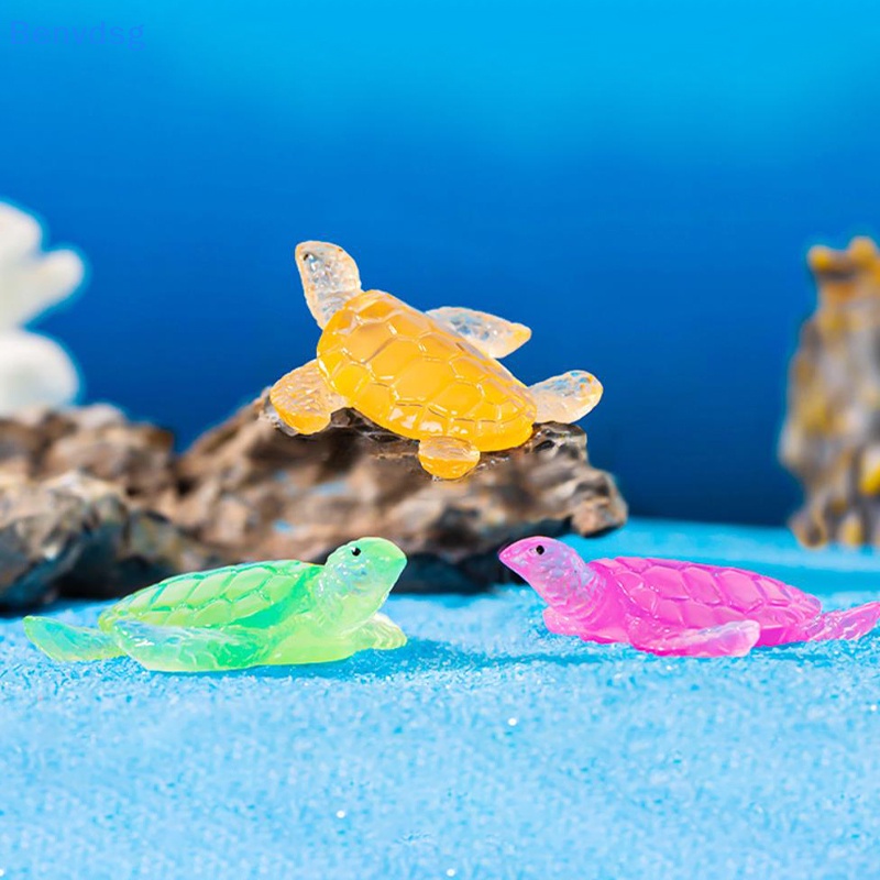 Bộ 2 Tượng Rùa Mini Bằng Nhựa Resin Dạ Quang Trang Trí Tiểu Cảnh / Xe Hơi
