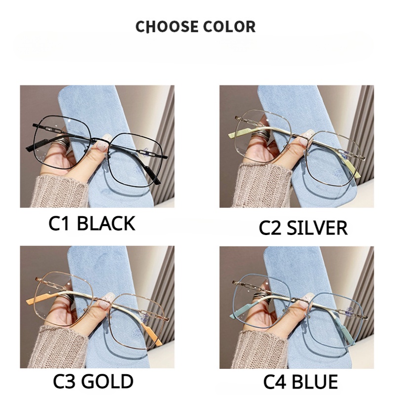 Mắt Kính Gọng Vuông Kim Loại Siêu Nhẹ Thời Trang Cho Nam Nữ