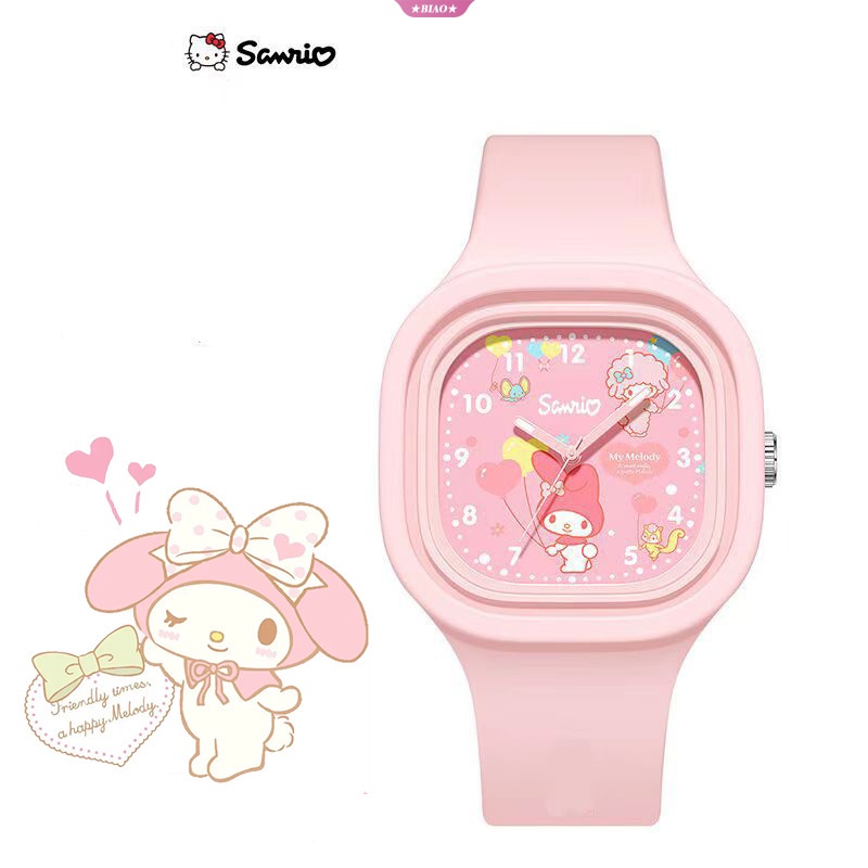 Đồng Hồ Điện Tử Đeo Tay Hình Hoạt Hình Sanrio Hello Kitty Kuromi My Melody Cinnamoroll Dành Cho Học Sinh Trẻ Em