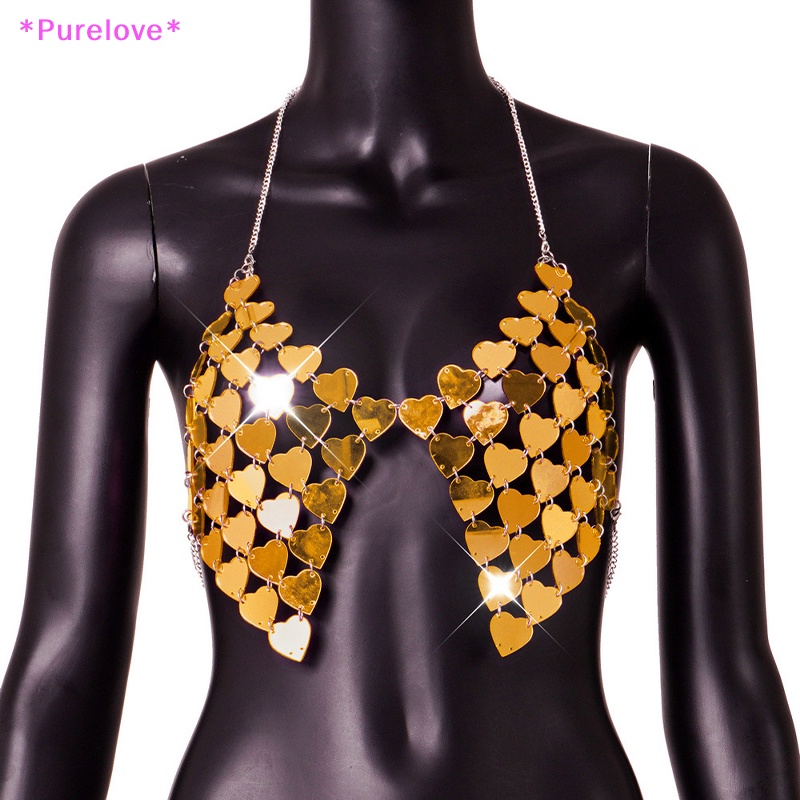 Áo Croptop Lưới Hở Lưng Đính Kim Sa Hình Trái Tim Gợi Cảm Cho Nữ Mới