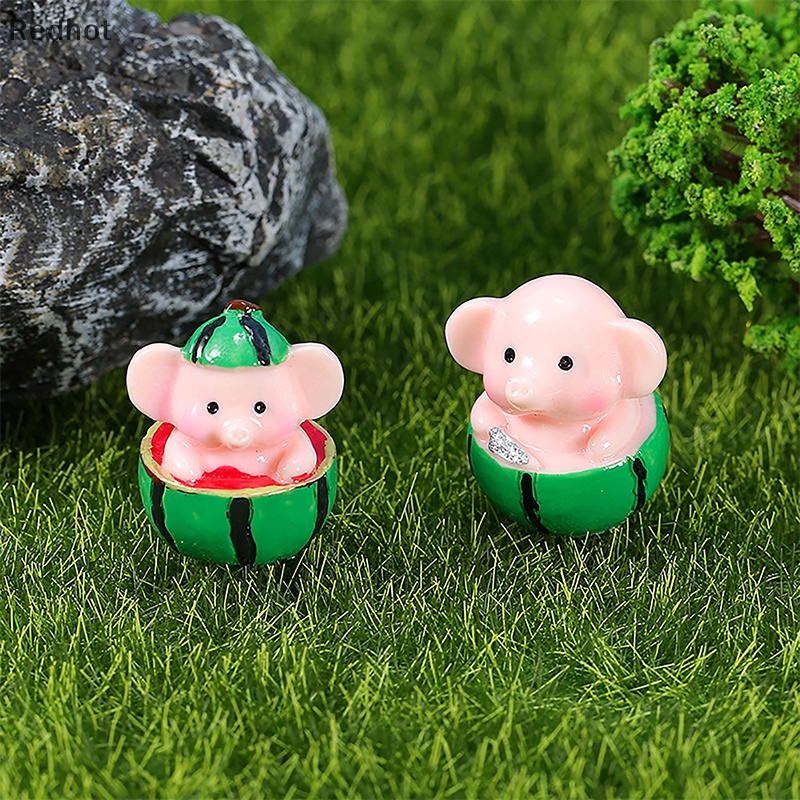 &lt; Redhot &gt; Mô Hình Tượng Voi / Dưa Hấu / Dưa Hấu Thủ Công Resin Thu Nhỏ Trang Trí Sân Vườn / Nhà Cửa