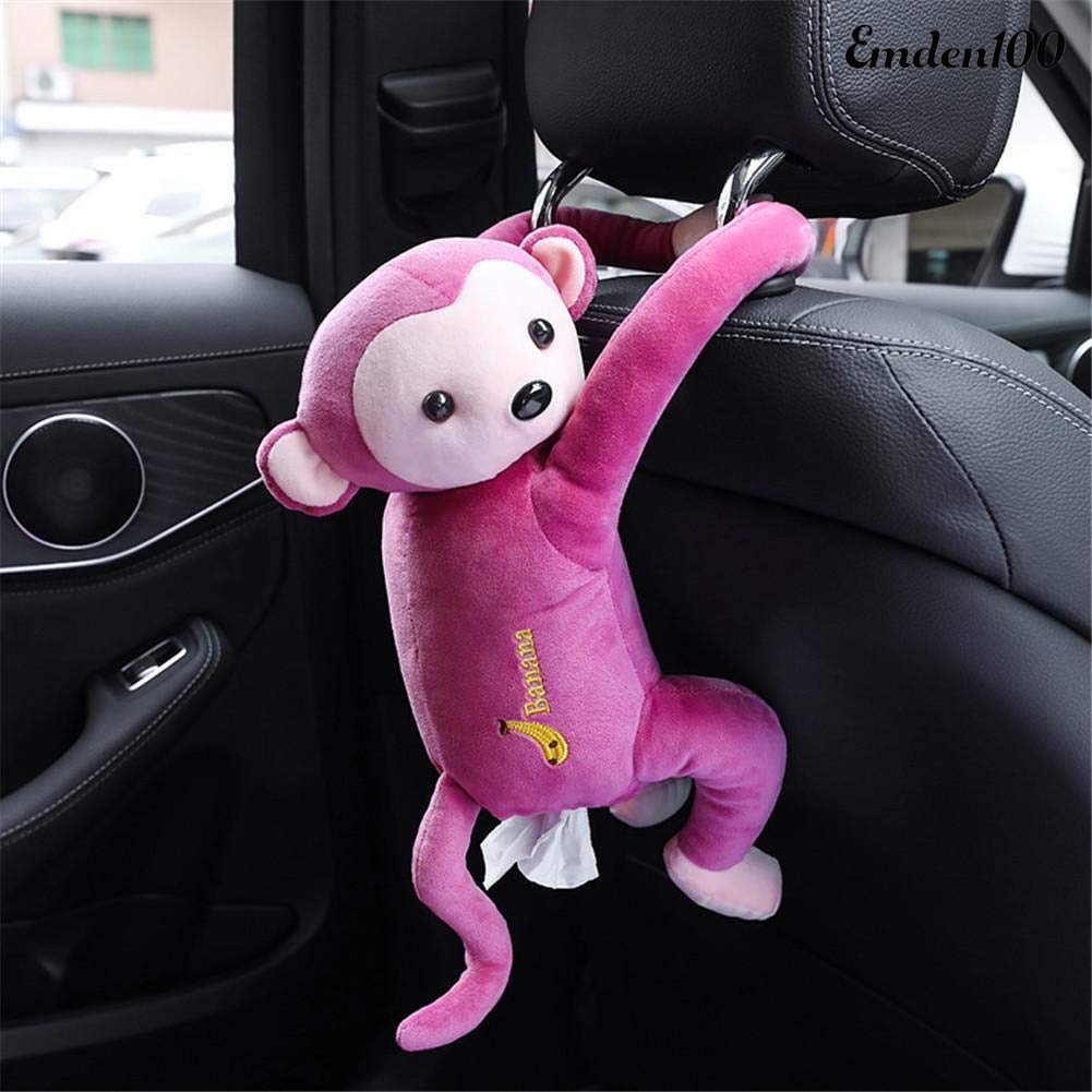 Hộp Đựng Khăn Giấy Hình Khỉ Nhồi Bông Đáng Yêu Treo Trang Trí Nội Thất Xe Hơi