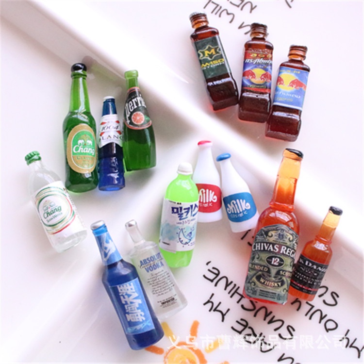 Mô hình chai rượu bia mini trang trí phụ kiện nhà búp bê | Mini House